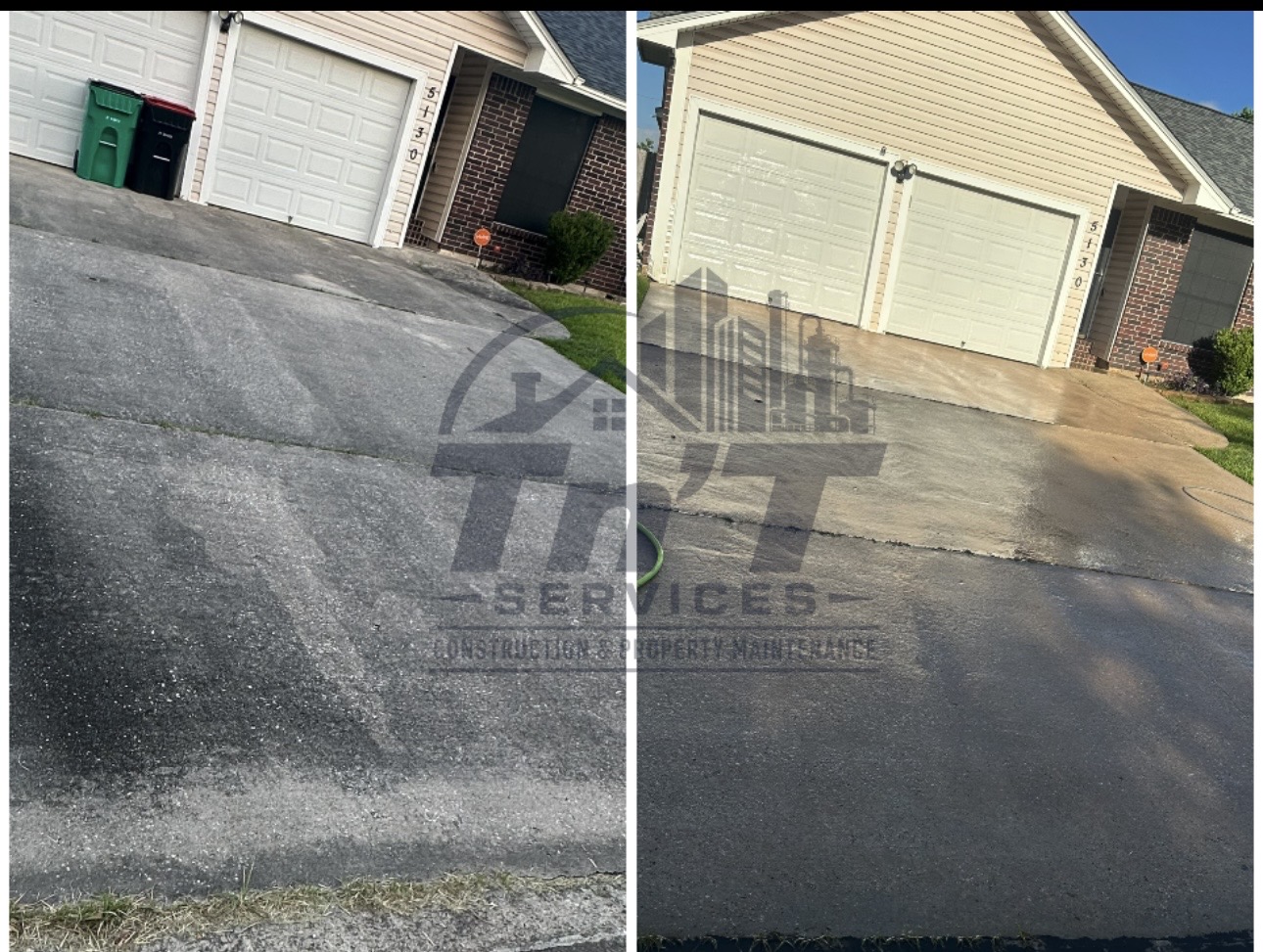 Driveway Deep Cleaning before and after