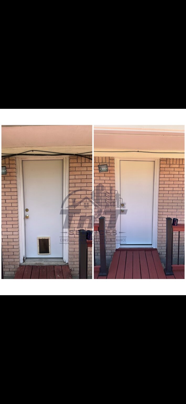 Exterior Door Replacement before and after