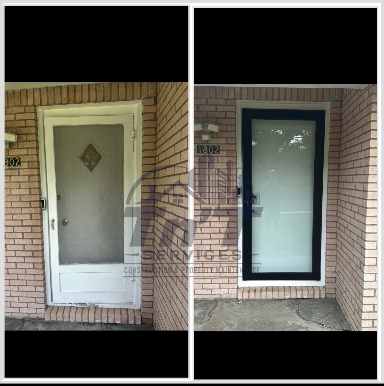 Modern Entry Door Installation before and after