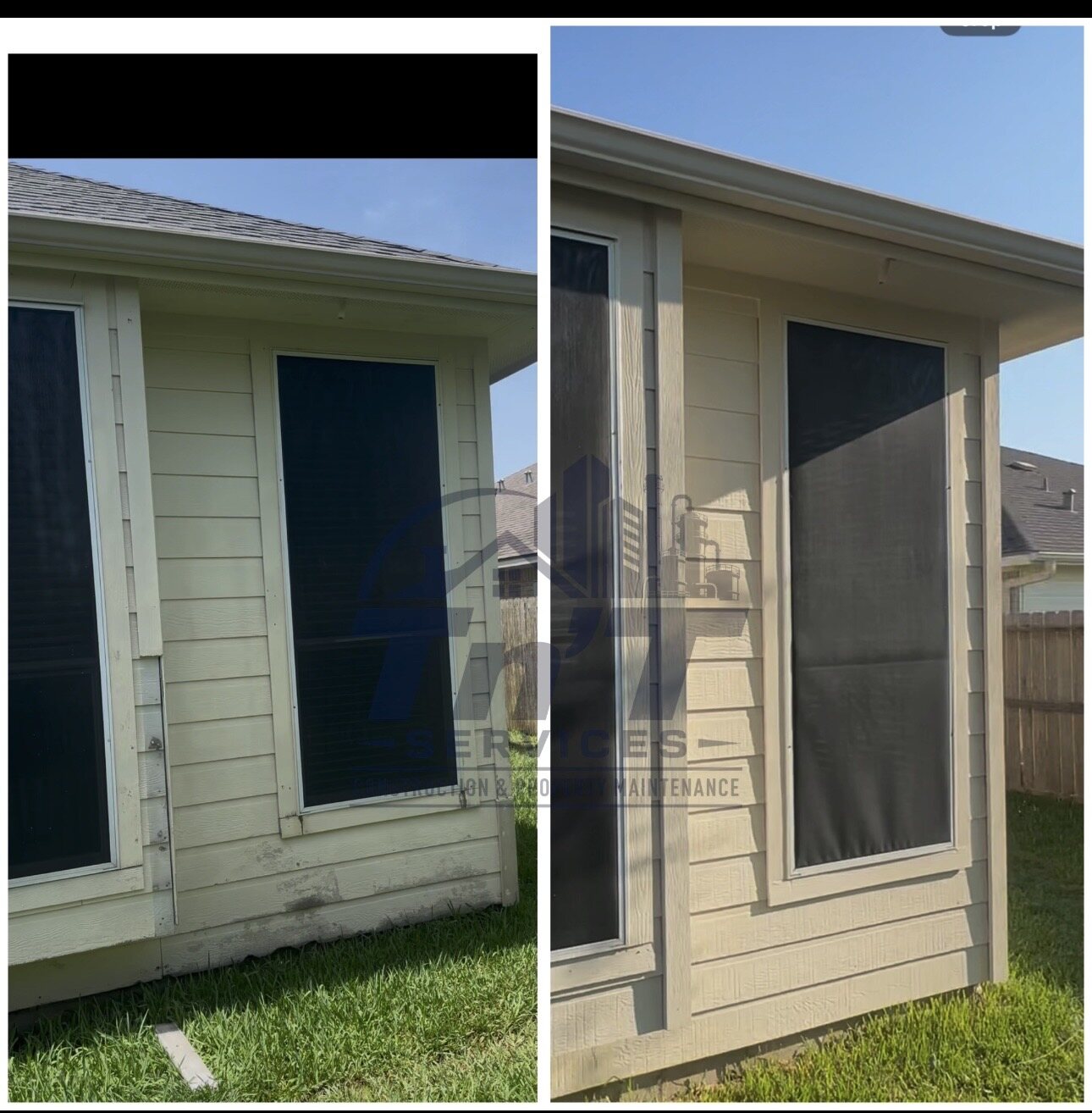 Exterior Trim Painting before and after