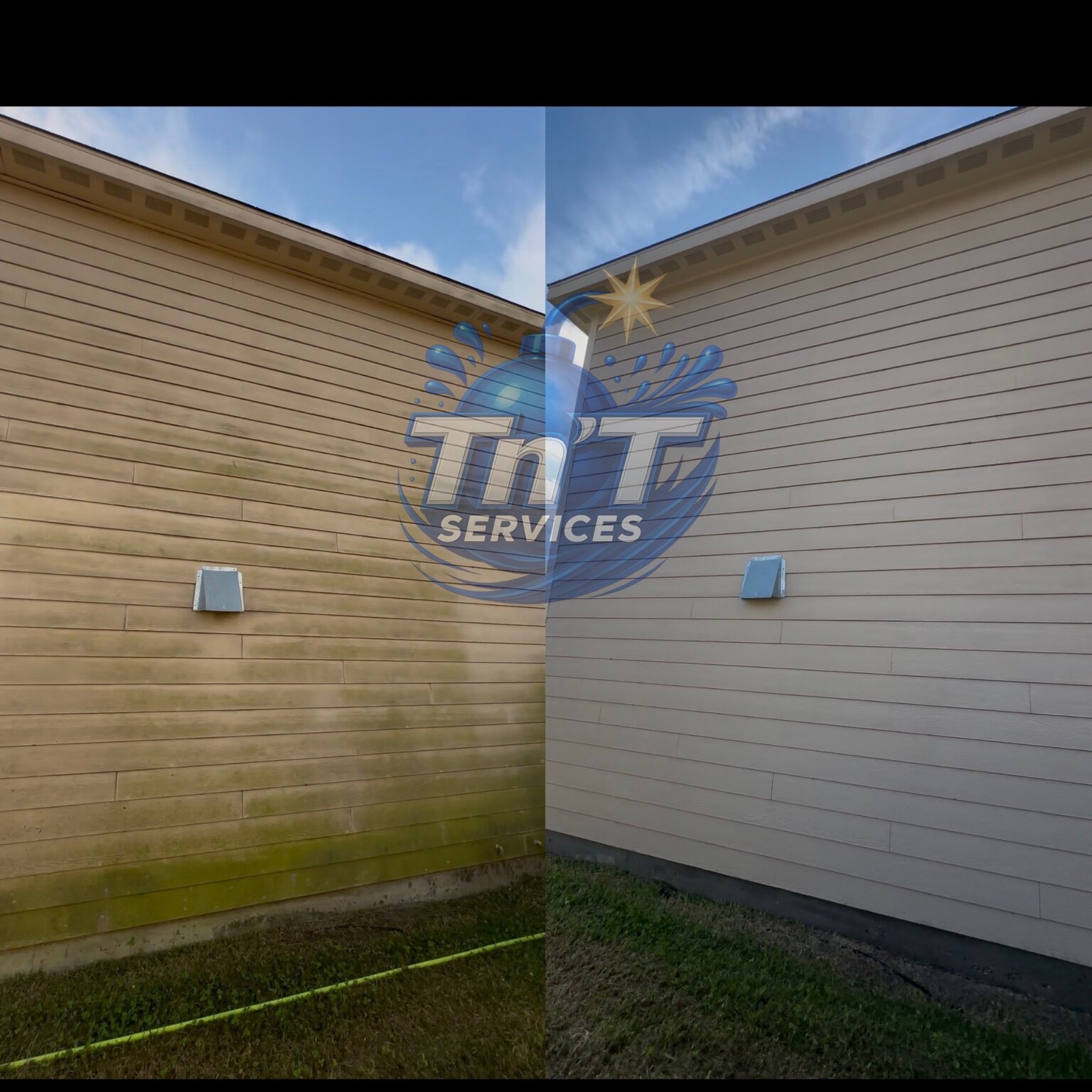 House Soft Washing before and after