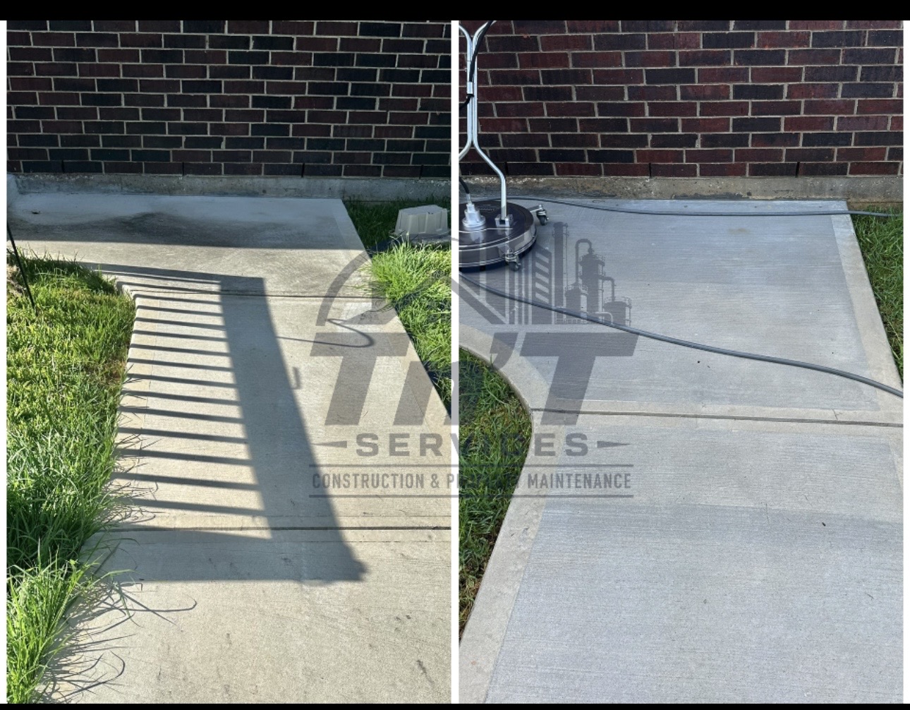 Sidewalk Cleaning before and after